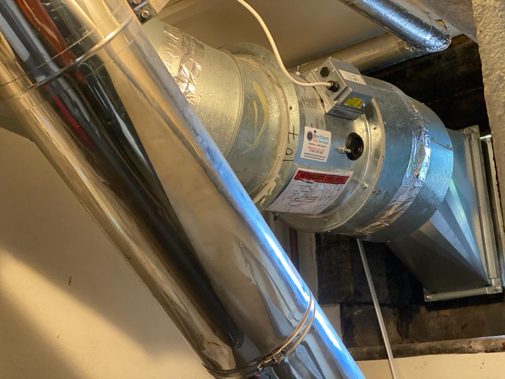 Replacement commercial extractor fan. Flakt woods fan replacement. Fan breakdowns and repairs. 