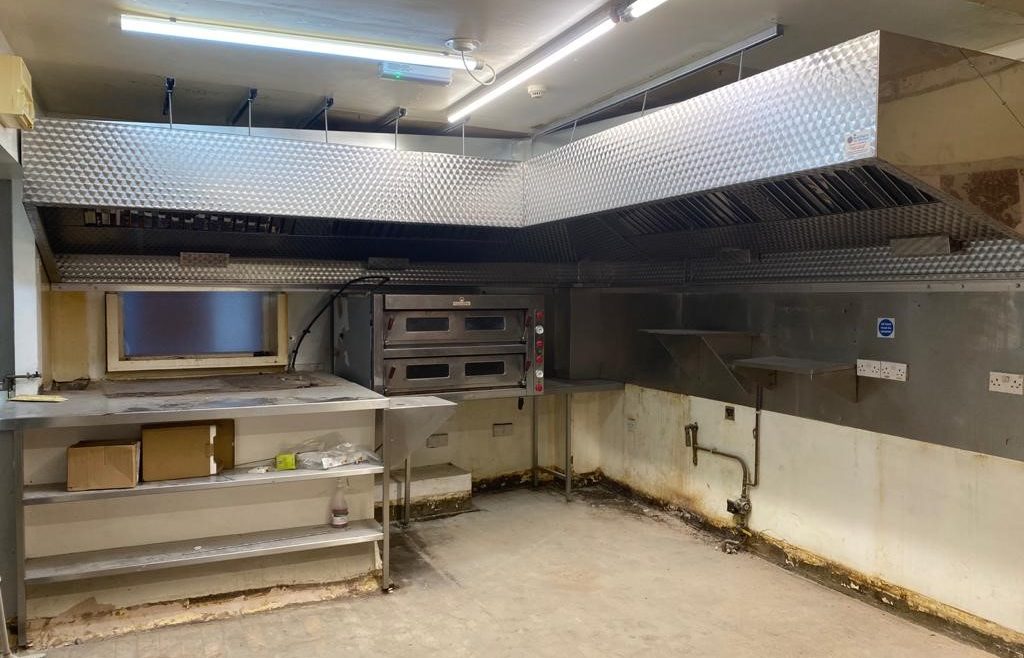 Full commercial kitchen canopy install.